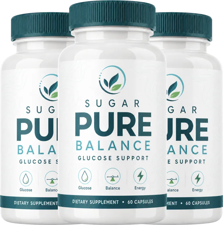 Three bottles of Sugar Pure Balance glucose support capsules